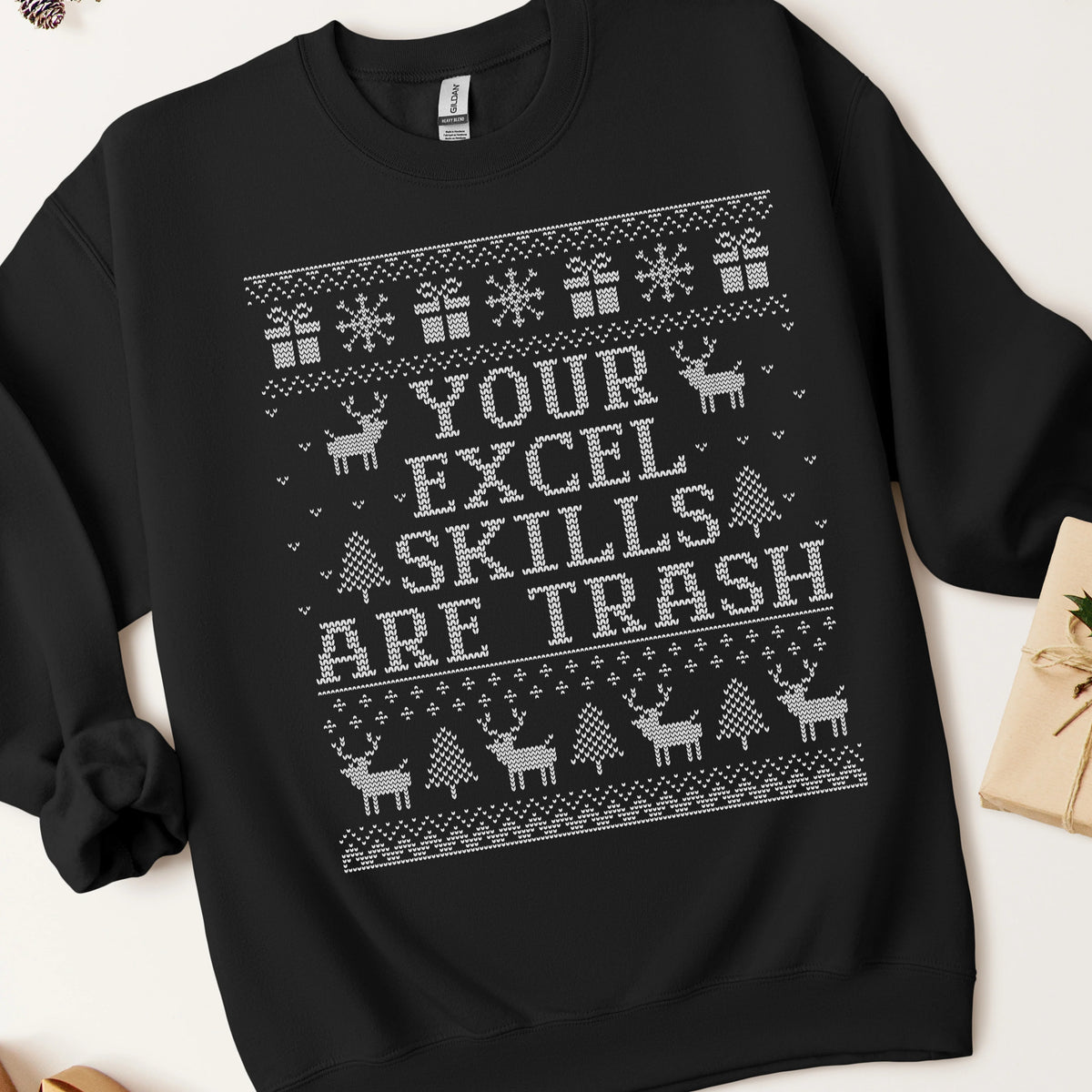 Your Excel Skills Are Trash Ugly Christmas Sweatshirt