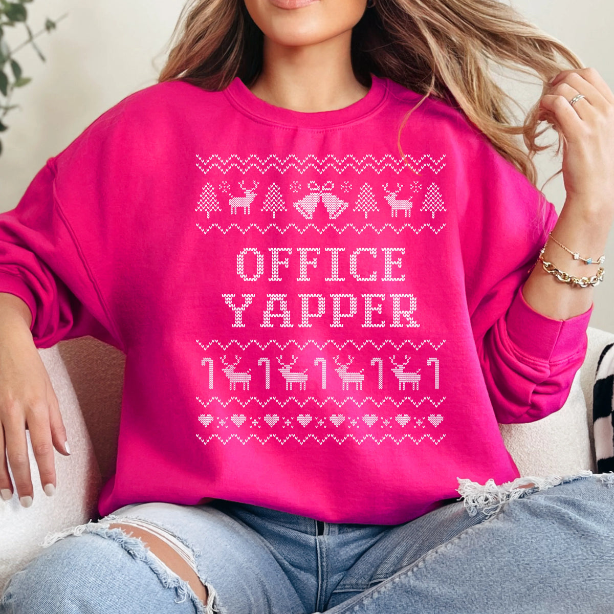 Office Yapper Ugly Christmas Sweatshirt