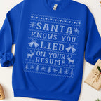 Santa Knows You Lied On Your Resume Ugly Christmas Sweatshirt