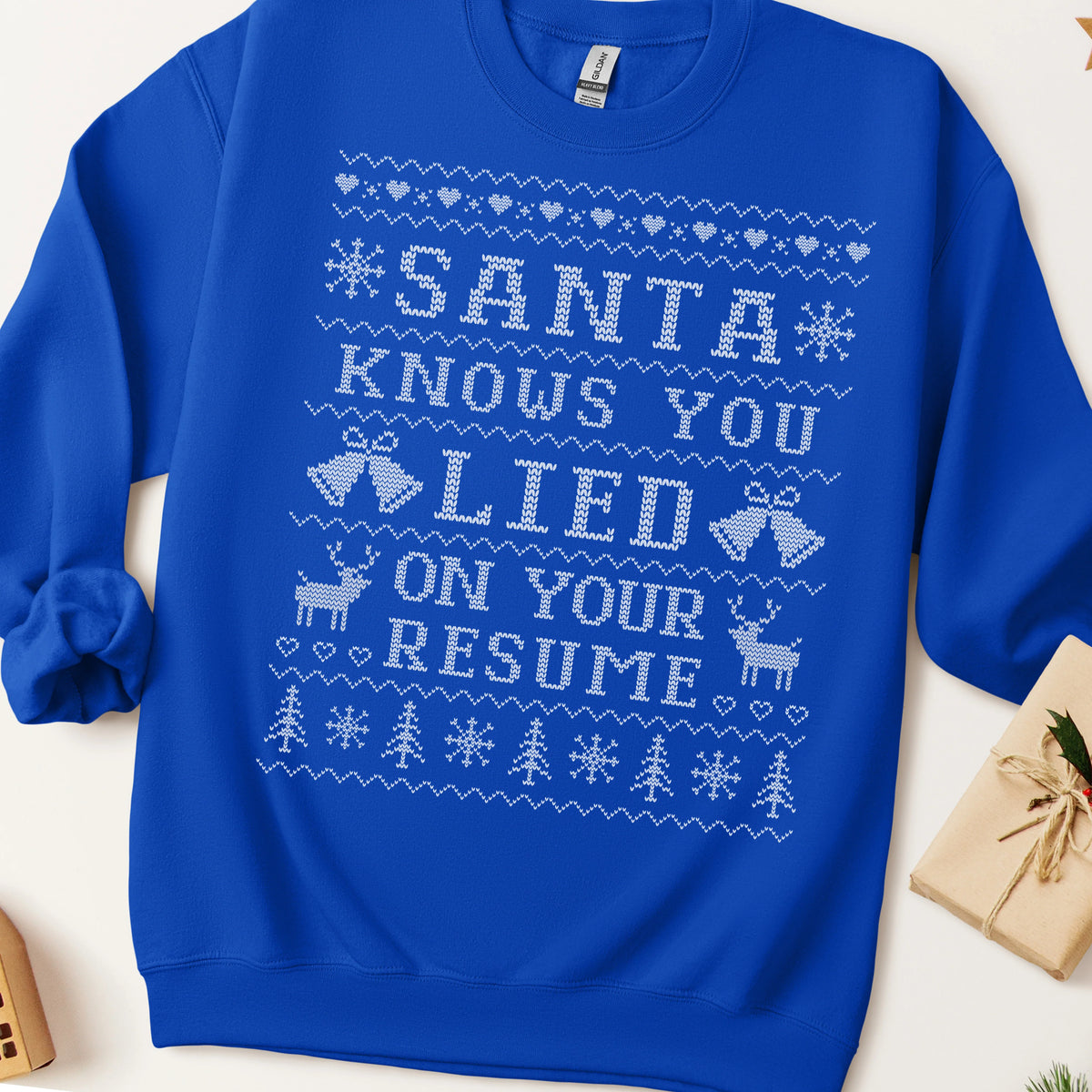 Santa Knows You Lied On Your Resume Ugly Christmas Sweatshirt