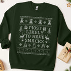 Most Likely To Have Snacks Ugly Christmas Sweatshirt