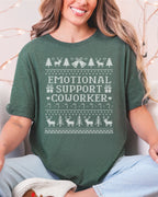 Emotional Support Coworker Ugly Christmas T-shirt