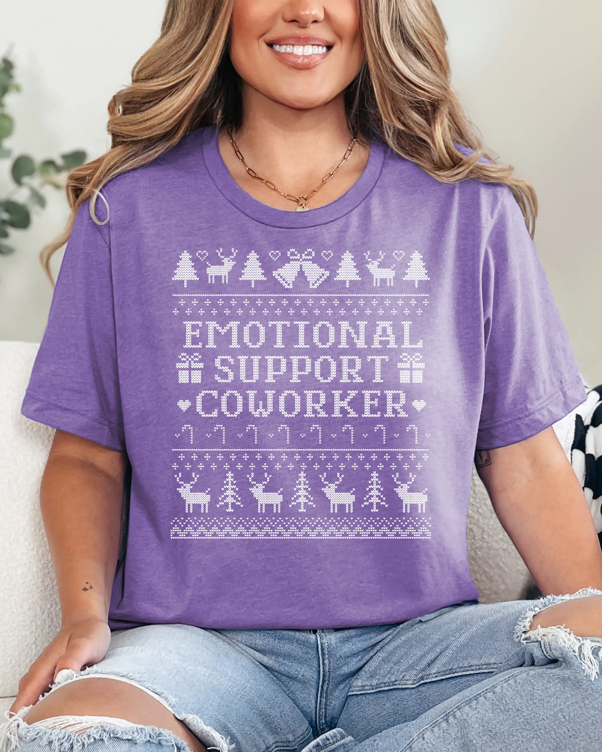 Emotional Support Coworker Ugly Christmas T-shirt