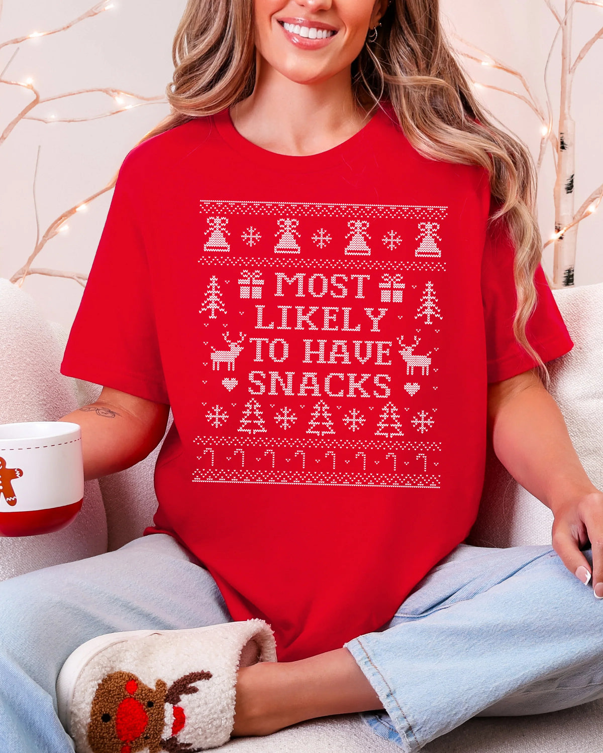 Most Likely To Have Snacks Ugly Christmas T-shirt