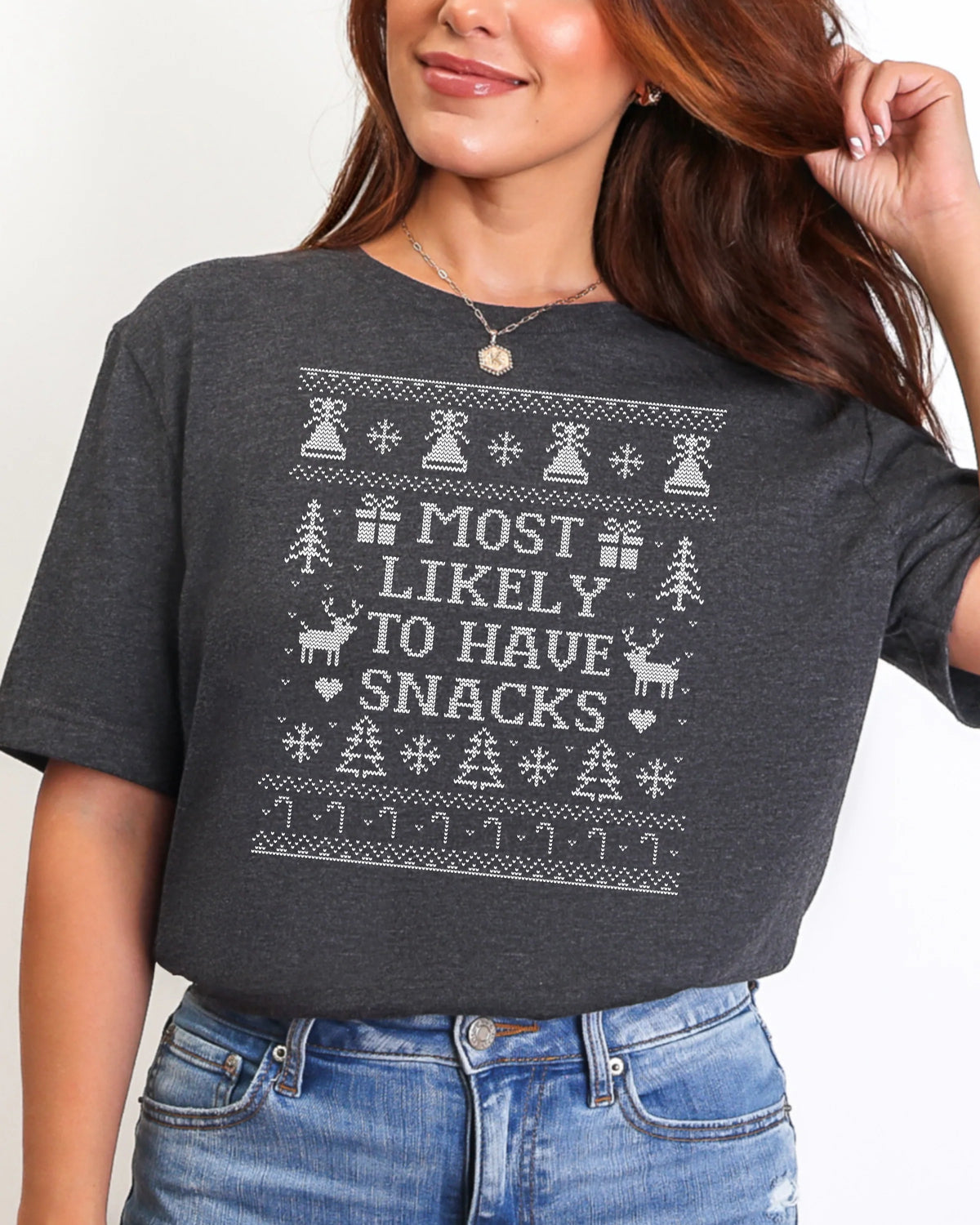 Most Likely To Have Snacks Ugly Christmas T-shirt