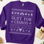 Slut For Chaos Ugly Christmas Sweatshirt