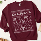 Slut For Chaos Ugly Christmas Sweatshirt