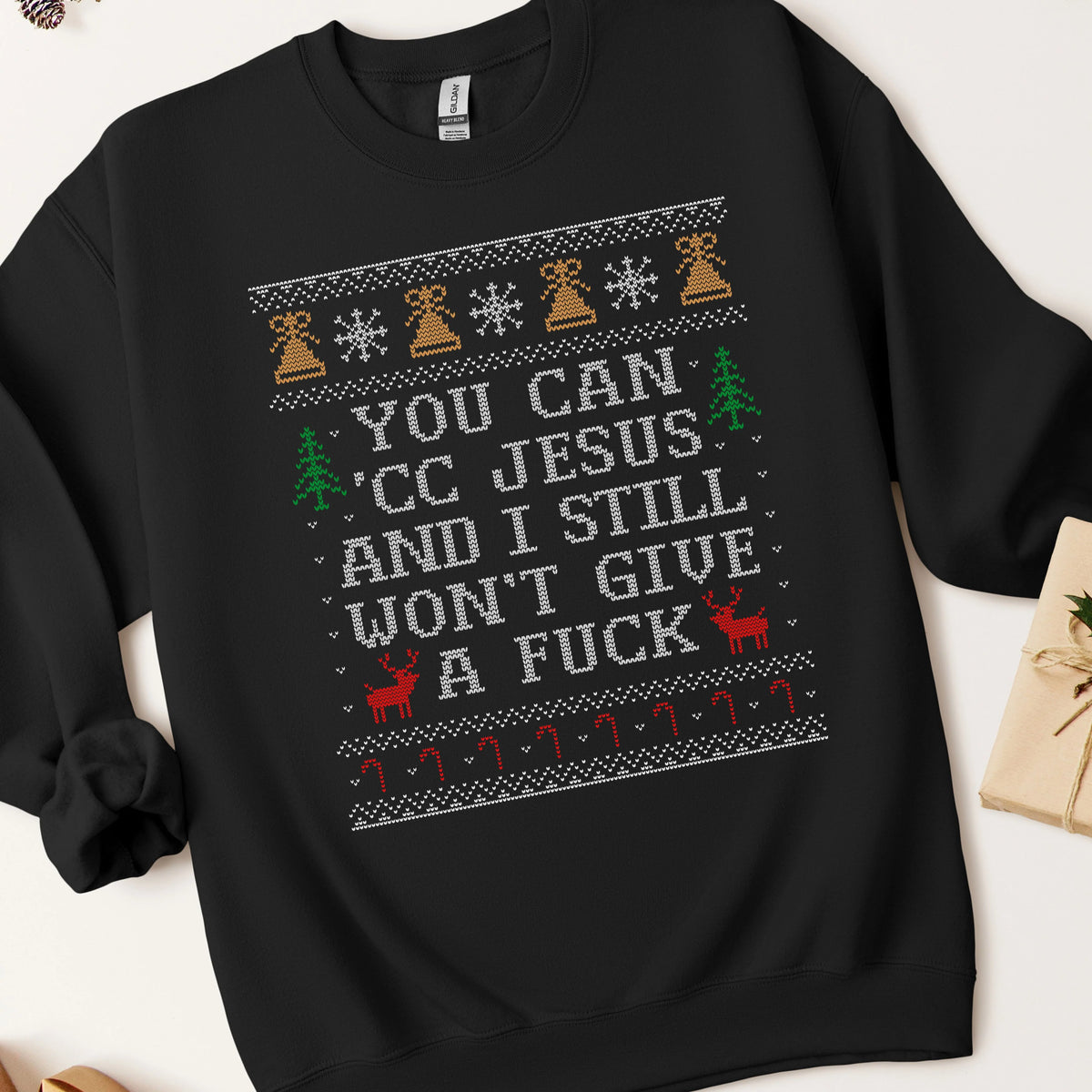 You Can 'CC Jesus Ugly Christmas Sweatshirt
