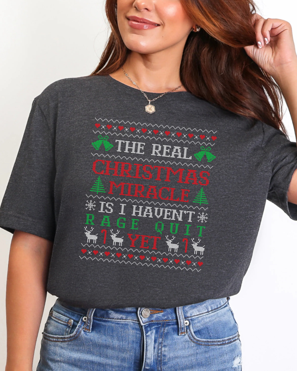 The Real Christmas Miracle Rage Quit Ugly Christmas T-shirt