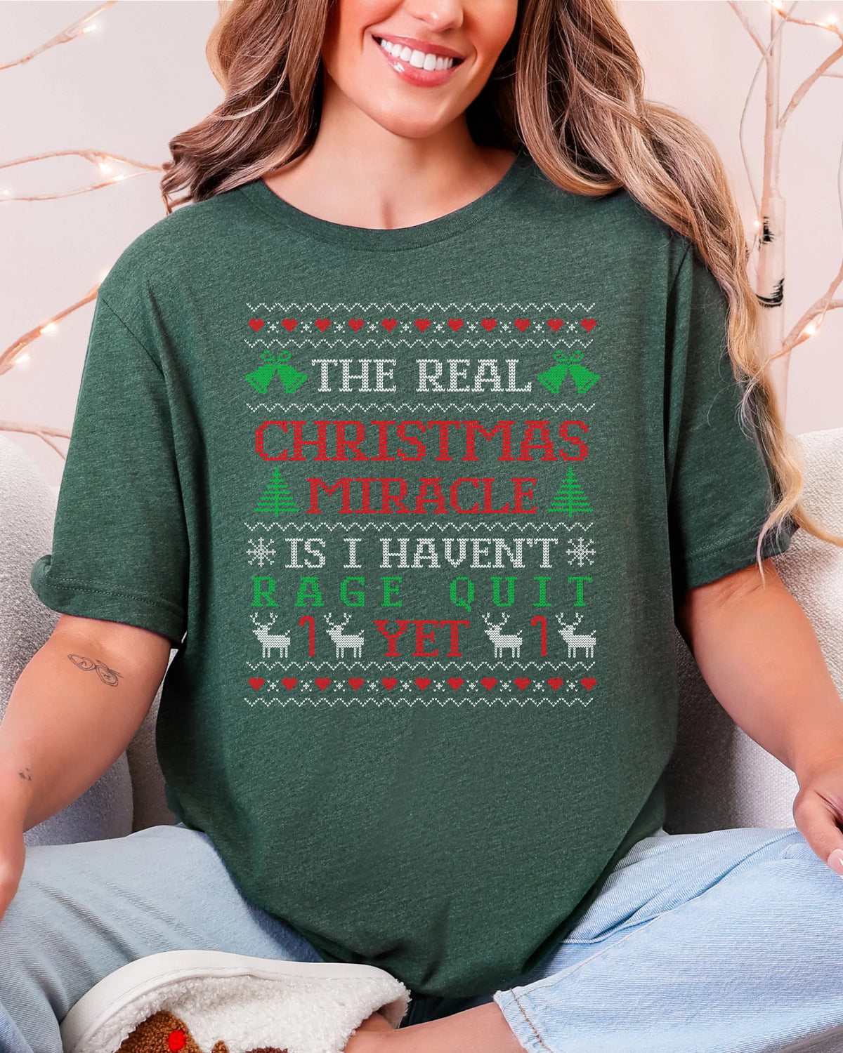 The Real Christmas Miracle Rage Quit Ugly Christmas T-shirt