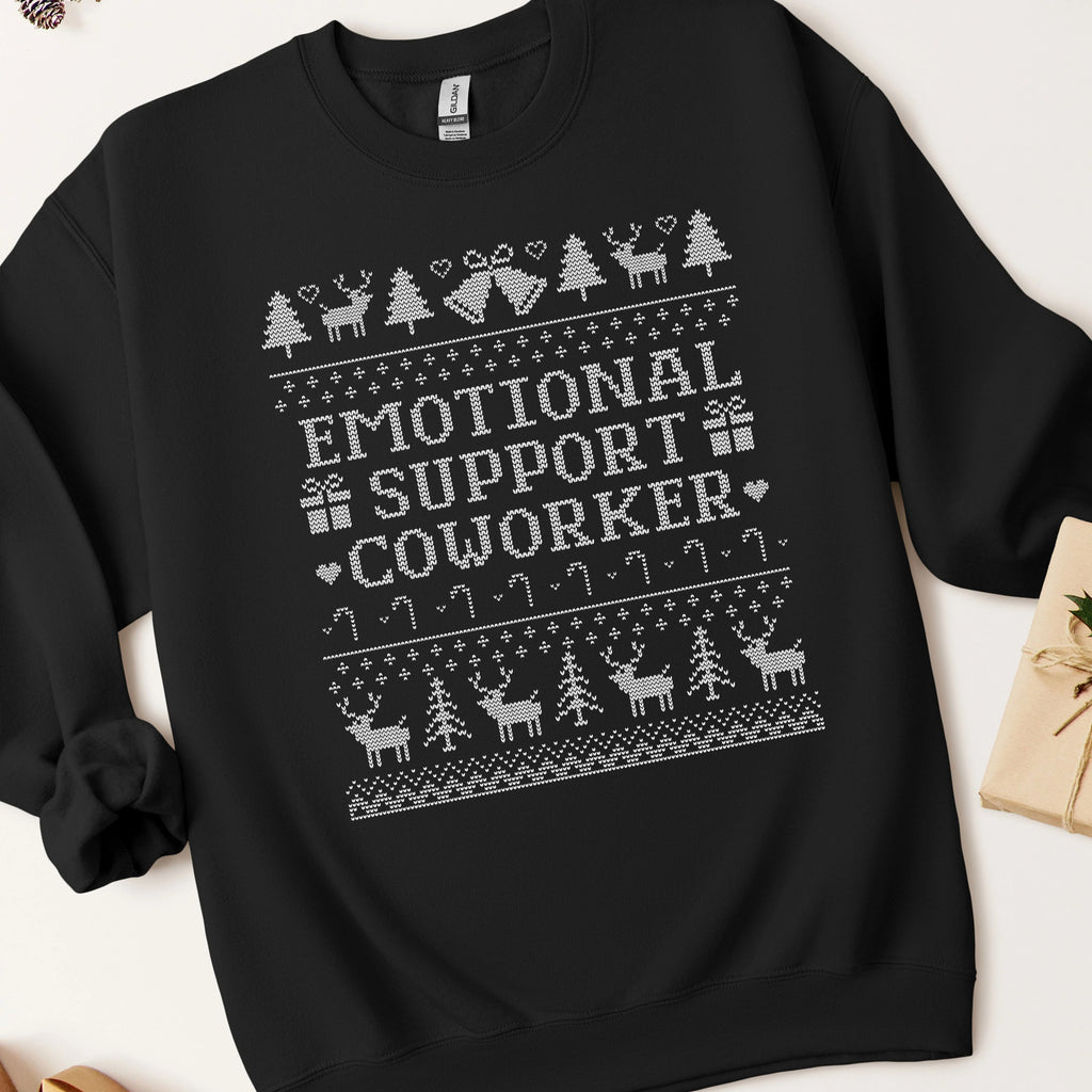 Emotional Support Coworker Ugly Christmas Sweatshirt