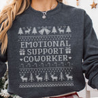 Emotional Support Coworker Ugly Christmas Sweatshirt