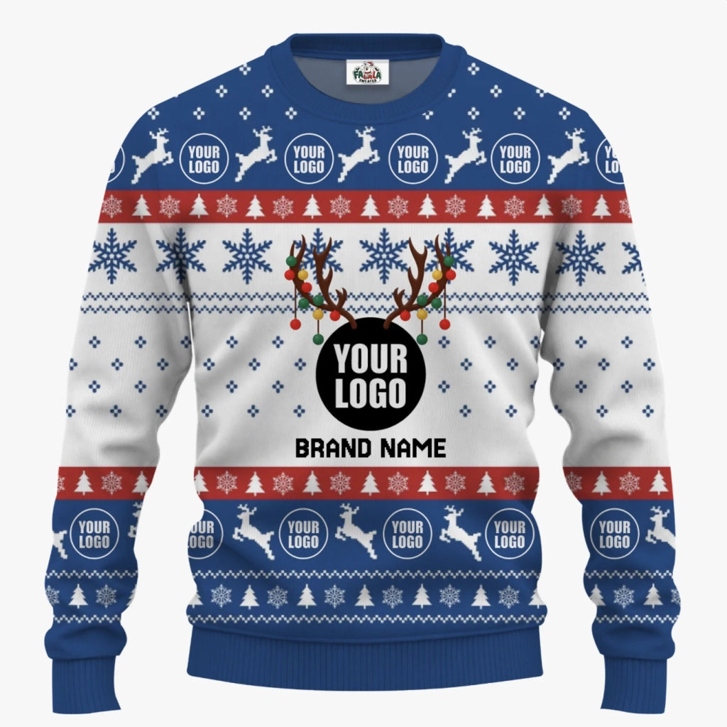 Personalized Ugly Xmas Sweater With Logo For Team | Custom Christmas Sweater Bulk Order - 5