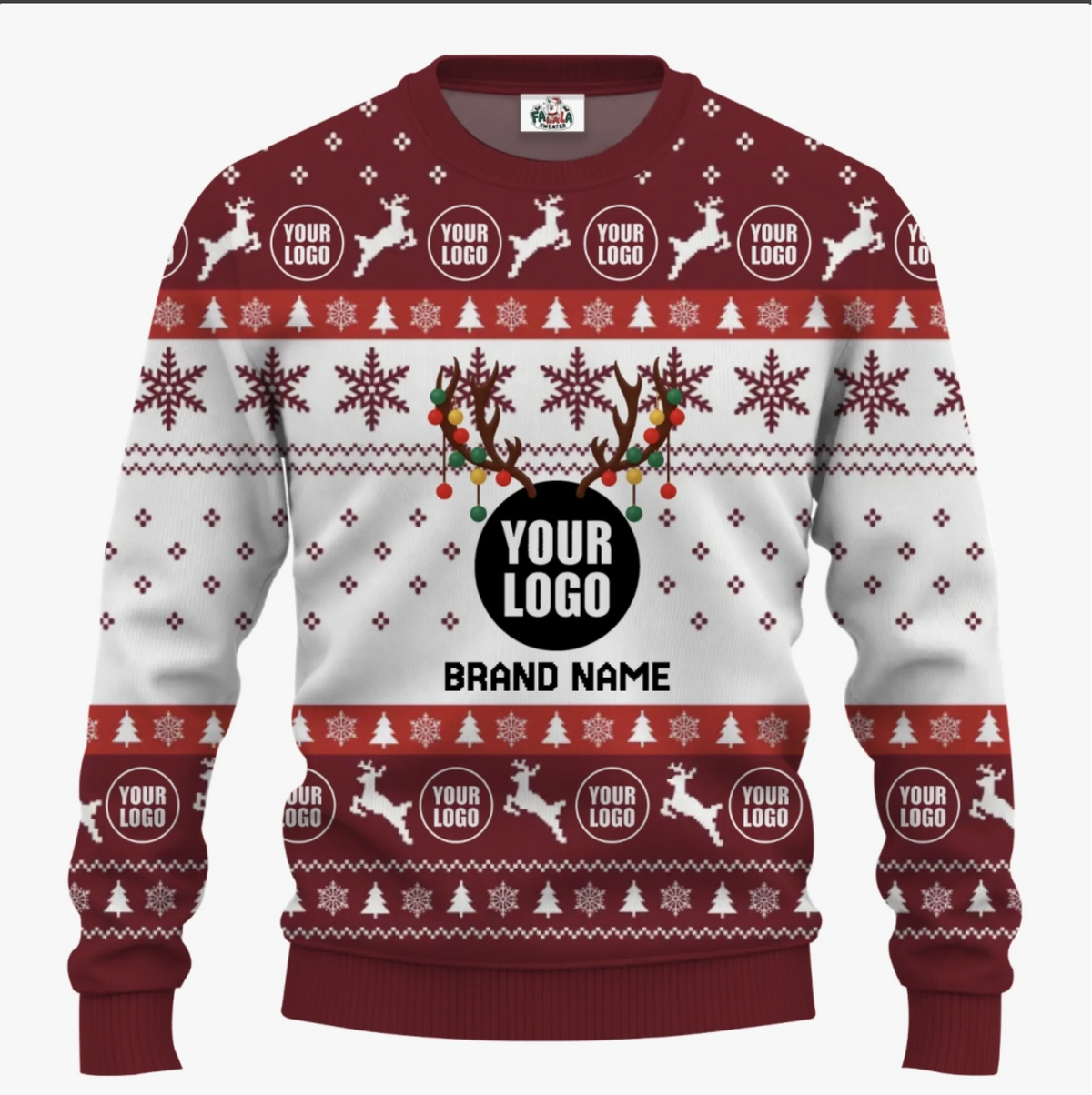Personalized Ugly Xmas Sweater With Logo For Team | Custom Christmas Sweater Bulk Order - 3
