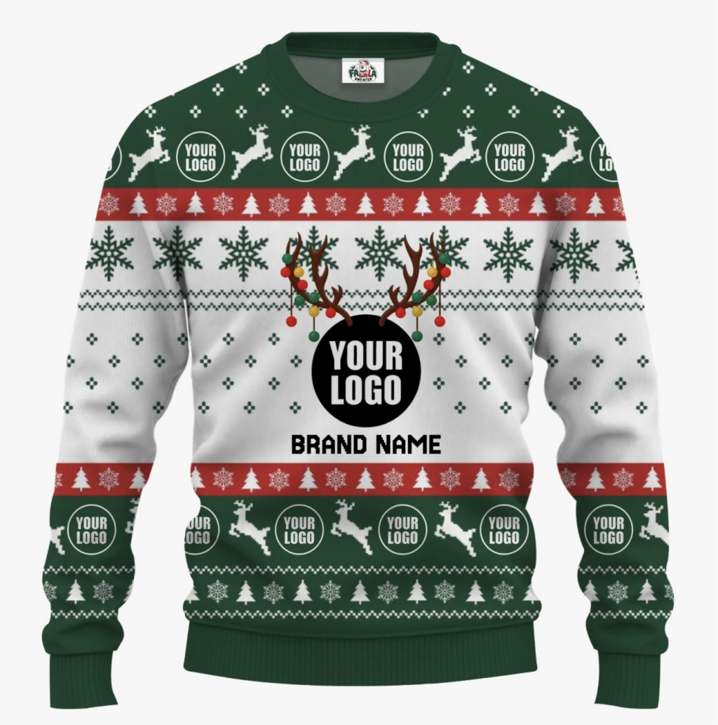 Personalized Ugly Xmas Sweater With Logo For Team | Custom Christmas Sweater Bulk Order - 2