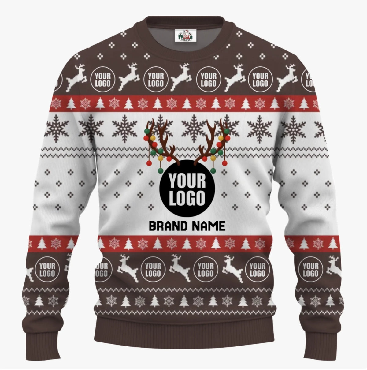 Personalized Ugly Xmas Sweater With Logo For Team | Custom Christmas Sweater Bulk Order - 1