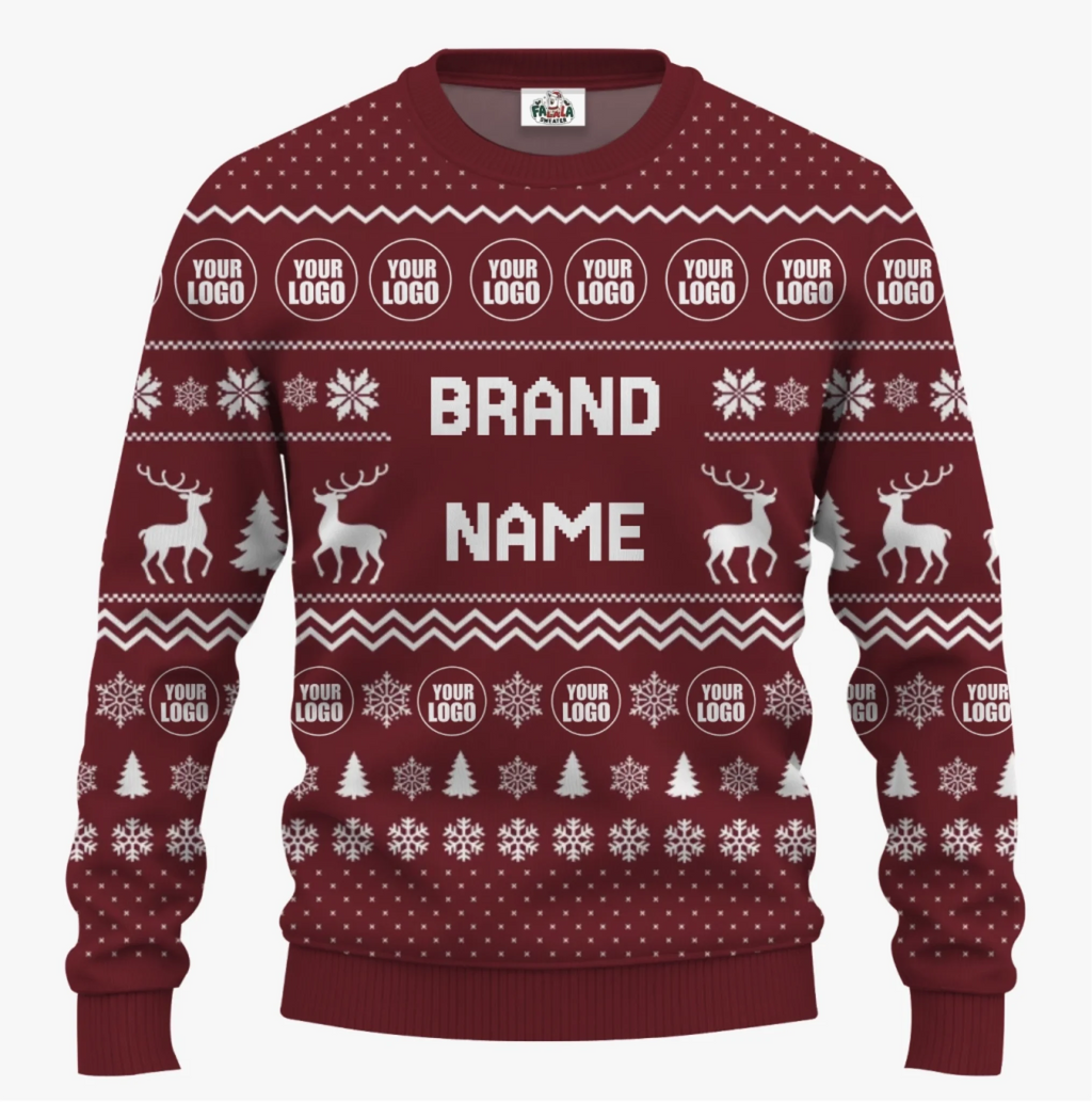 Personalized Funny Ugly Christmas Sweater With Brand Name And Logo | Bulk Order - 4