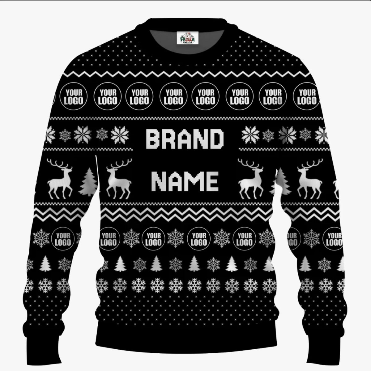 Personalized Funny Ugly Christmas Sweater With Brand Name And Logo | Bulk Order - 1