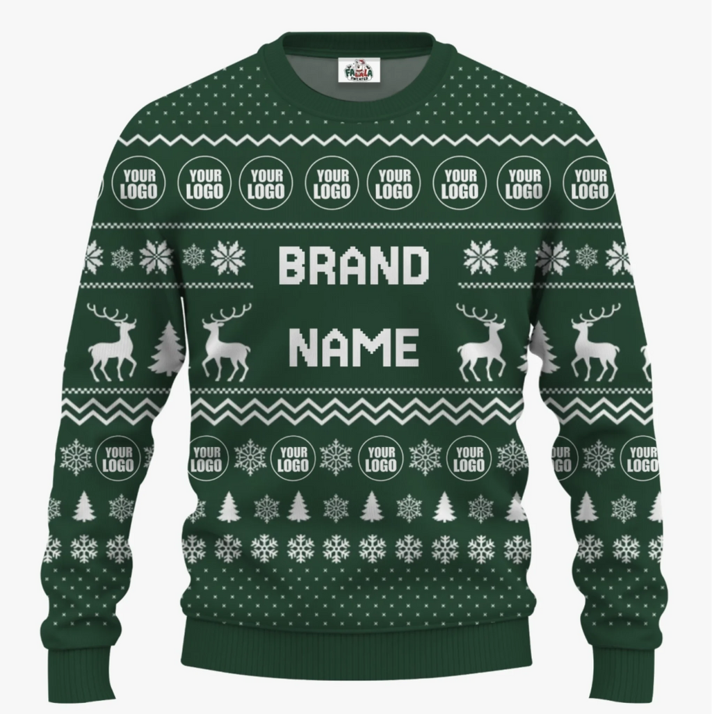 Personalized Funny Ugly Christmas Sweater With Brand Name And Logo | Bulk Order - 5