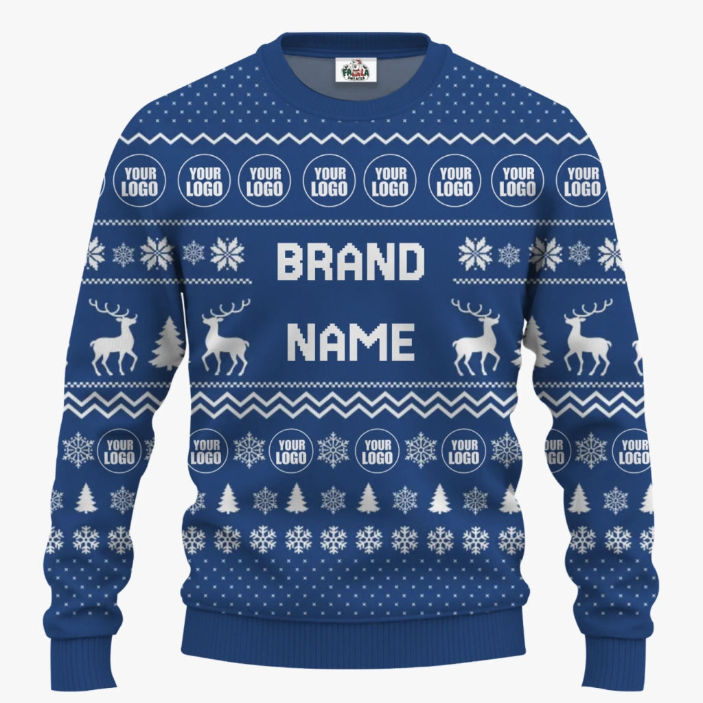 Personalized Funny Ugly Christmas Sweater With Brand Name And Logo | Bulk Order - 3