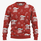 Personalized All Over Company Logo Ugly Sweater | Matching Customized Logo Sweater For Men And Women - 6