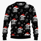 Personalized All Over Company Logo Ugly Sweater | Matching Customized Logo Sweater For Men And Women - 1