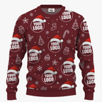 Personalized All Over Company Logo Ugly Sweater | Matching Customized Logo Sweater For Men And Women - 3