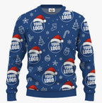 Personalized All Over Company Logo Ugly Sweater | Matching Customized Logo Sweater For Men And Women - 2