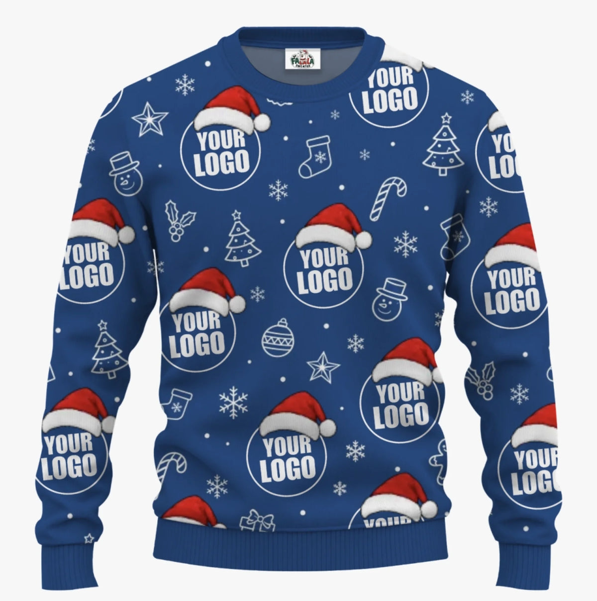 Personalized All Over Company Logo Ugly Sweater | Matching Customized Logo Sweater For Men And Women - 2
