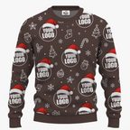 Personalized All Over Company Logo Ugly Sweater | Matching Customized Logo Sweater For Men And Women - 5