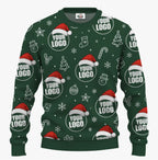 Personalized All Over Company Logo Ugly Sweater | Matching Customized Logo Sweater For Men And Women - 4