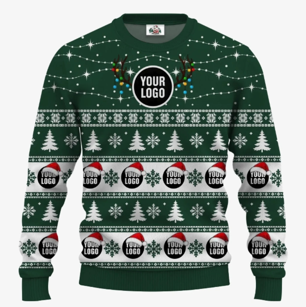Custom Logo Ugly Christmas Sweater | Personalized Company Christmas Sweater Bulk Order - 3