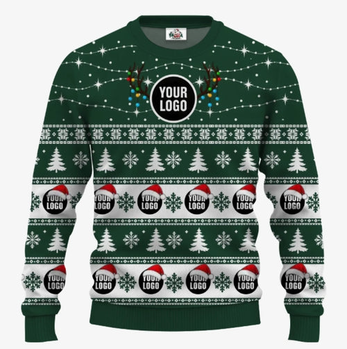 Custom Logo Ugly Christmas Sweater | Personalized Company Christmas Sweater Bulk Order - 3