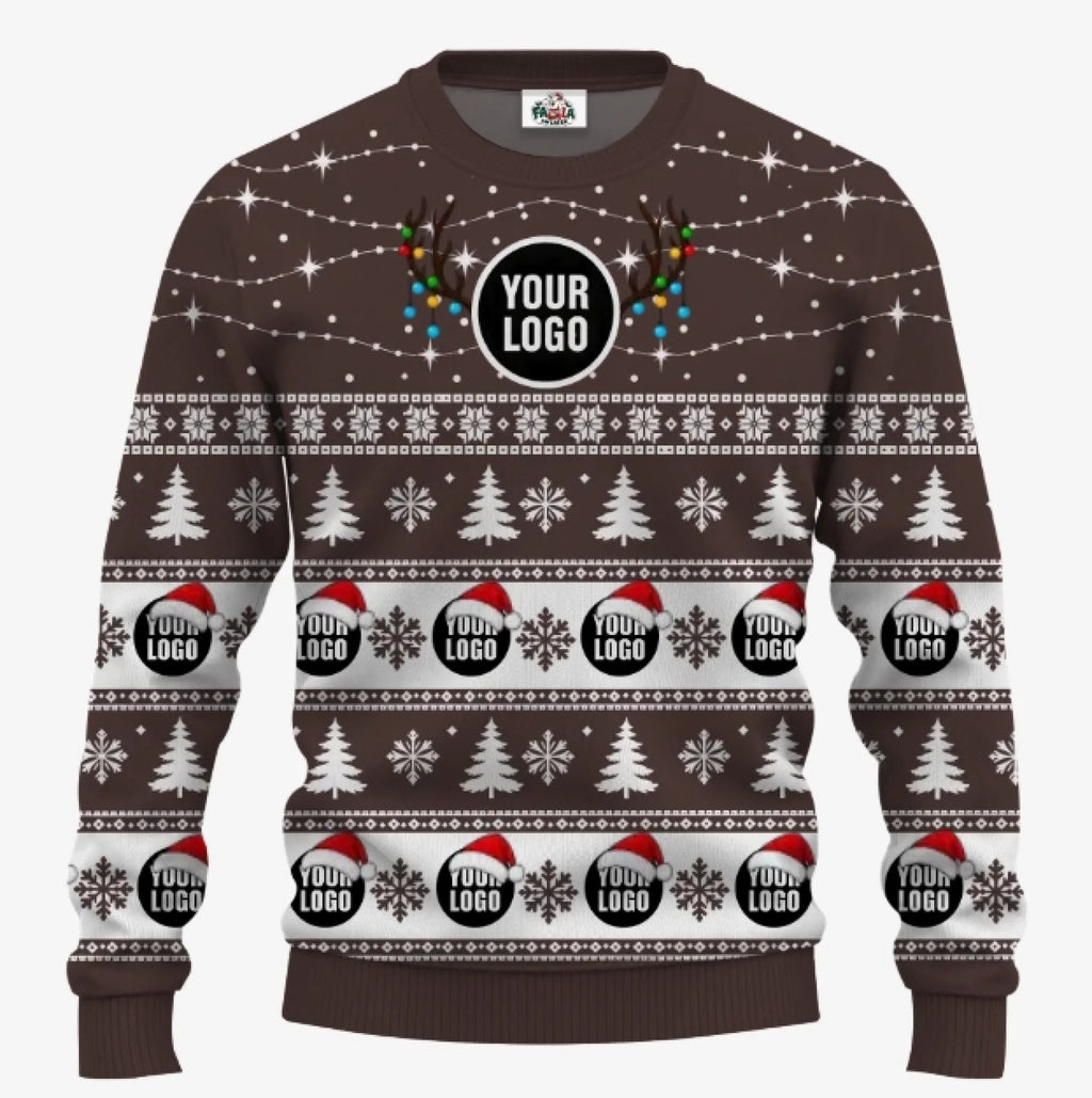 Custom Logo Ugly Christmas Sweater | Personalized Company Christmas Sweater Bulk Order - 2