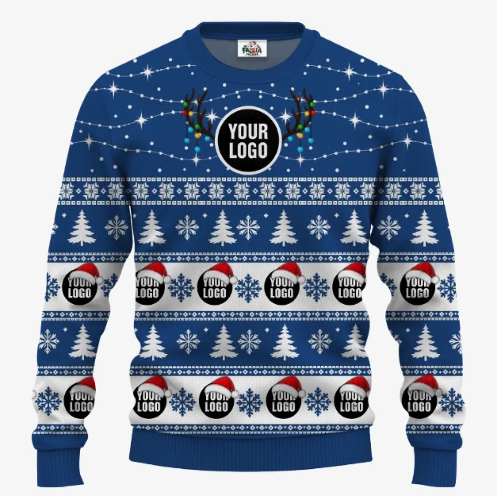 Custom Logo Ugly Christmas Sweater | Personalized Company Christmas Sweater Bulk Order - 6