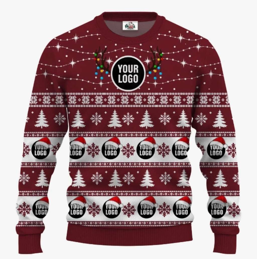 Custom Logo Ugly Christmas Sweater | Personalized Company Christmas Sweater Bulk Order - 4
