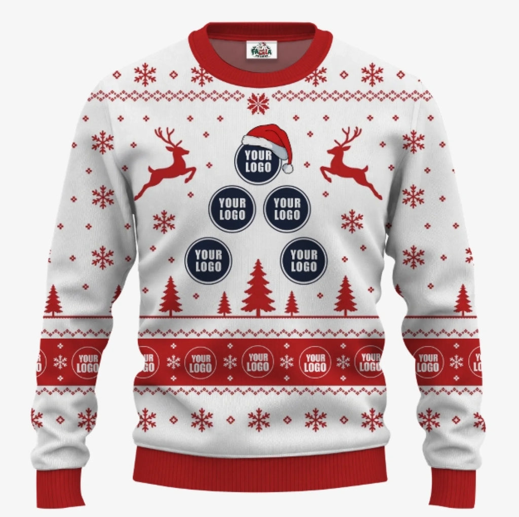 Custom Logo Christmas Tree Christmas Sweater | Create Your Own Ugly Sweater For Men And Women - 4