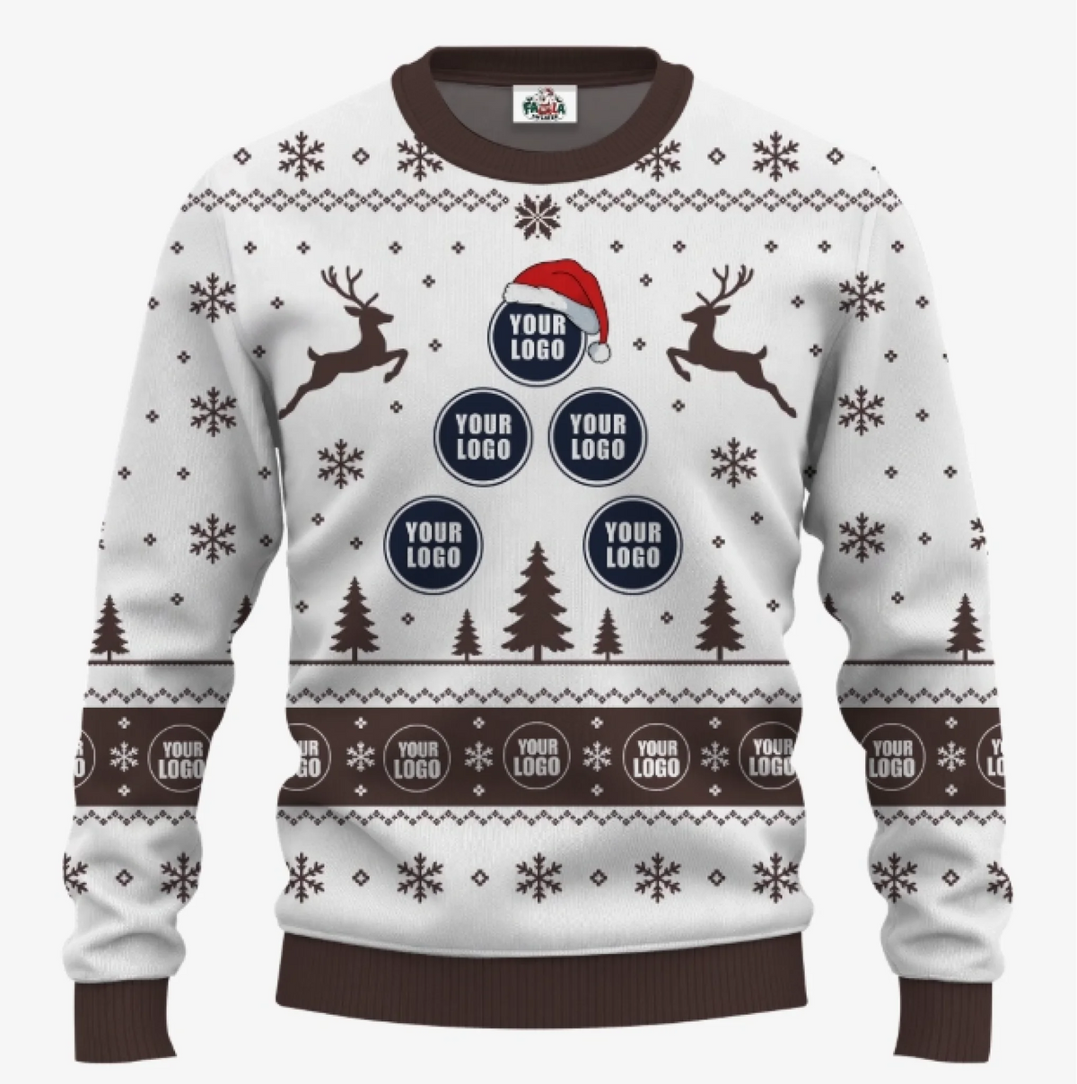 Custom Logo Christmas Tree Christmas Sweater | Create Your Own Ugly Sweater For Men And Women - 1