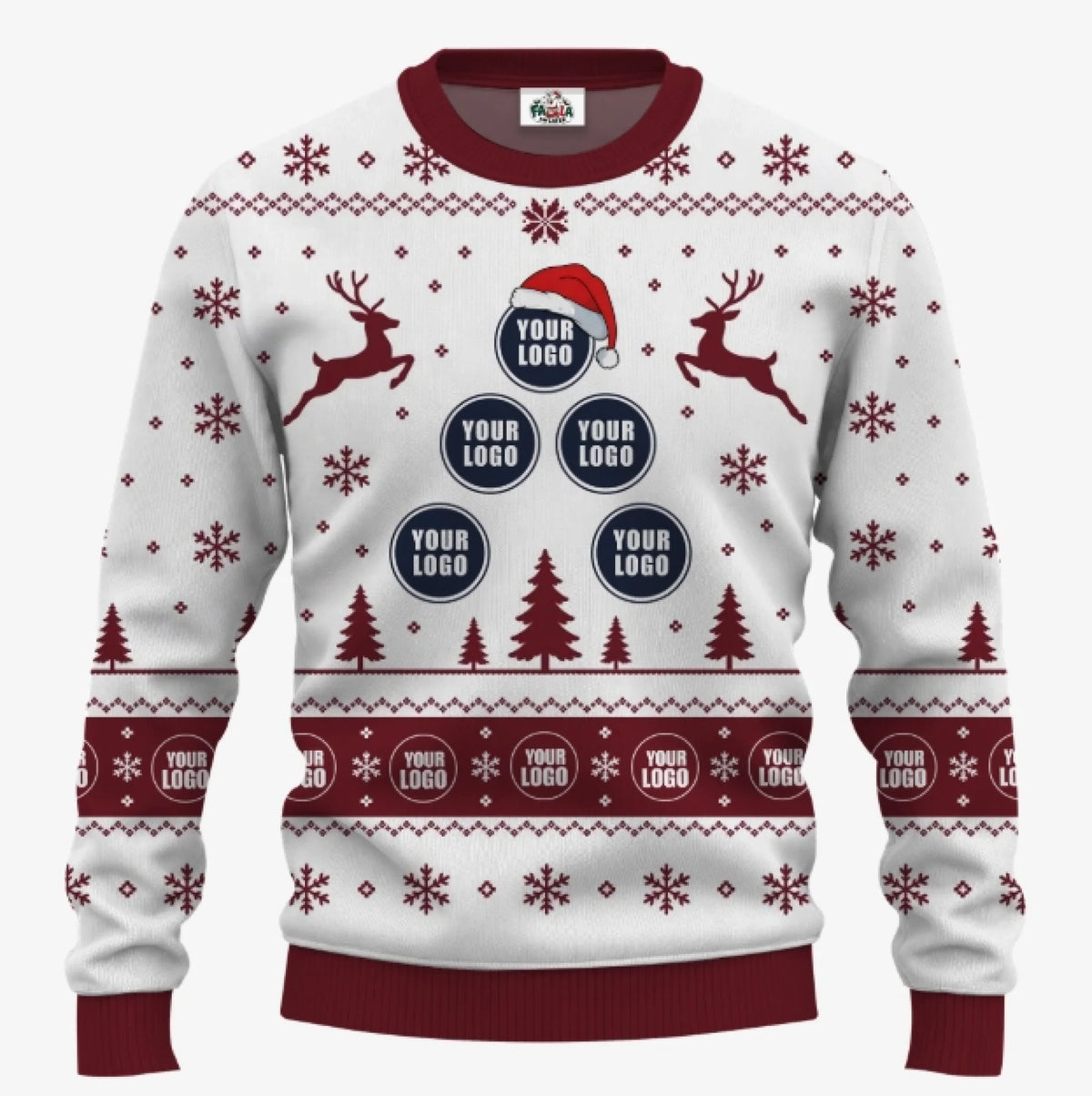Custom Logo Christmas Tree Christmas Sweater | Create Your Own Ugly Sweater For Men And Women - 3
