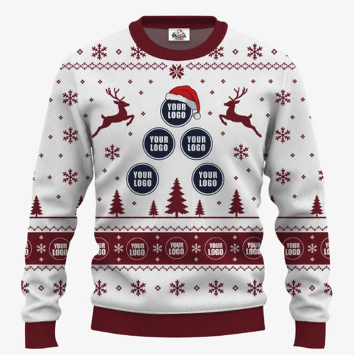 Custom Logo Christmas Tree Christmas Sweater | Create Your Own Ugly Sweater For Men And Women - 3