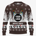 Custom Logo Brand Name Ugly Christmas Sweater | Personalized Company Christmas Sweater For Men And Women - 1