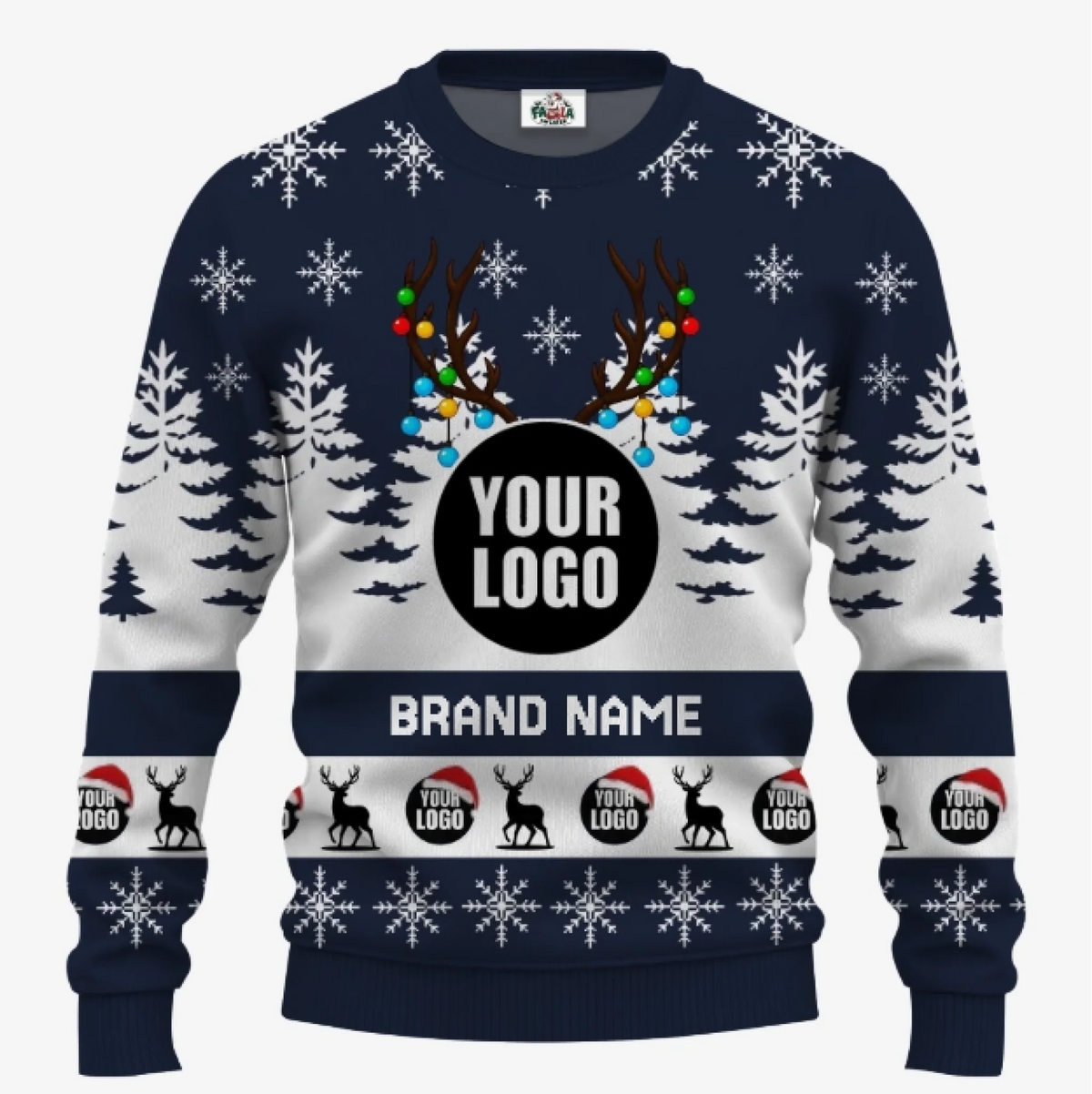 Custom Logo Brand Name Ugly Christmas Sweater | Personalized Company Christmas Sweater For Men And Women - 6