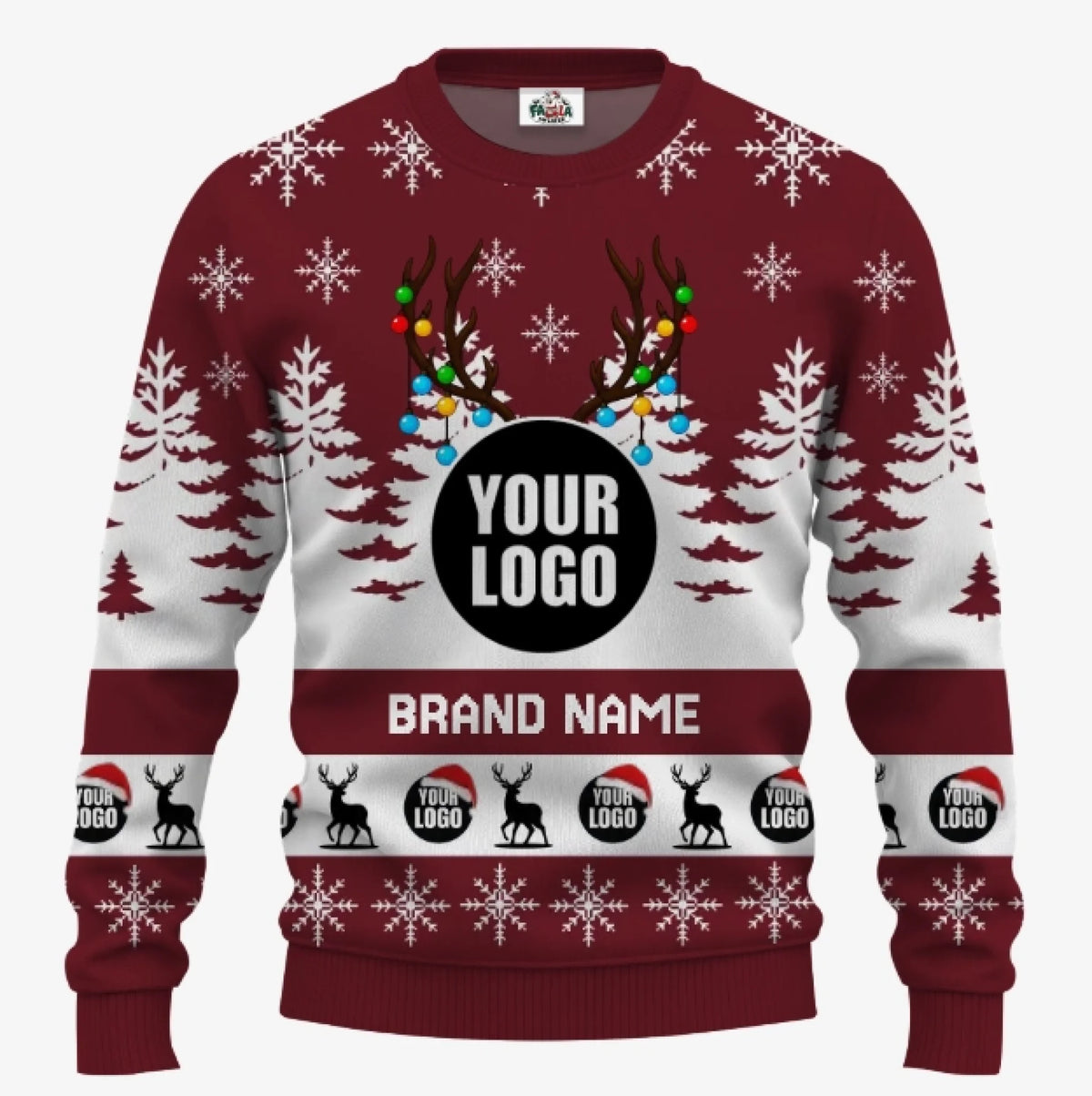 Custom Logo Brand Name Ugly Christmas Sweater | Personalized Company Christmas Sweater For Men And Women - 3