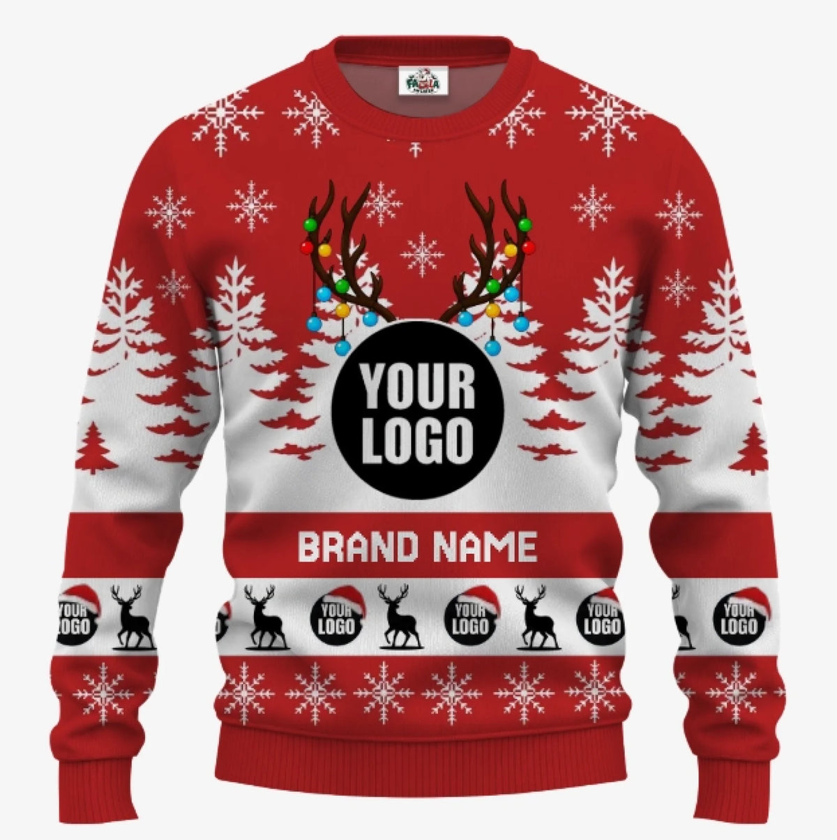 Custom Logo Brand Name Ugly Christmas Sweater | Personalized Company Christmas Sweater For Men And Women - 4