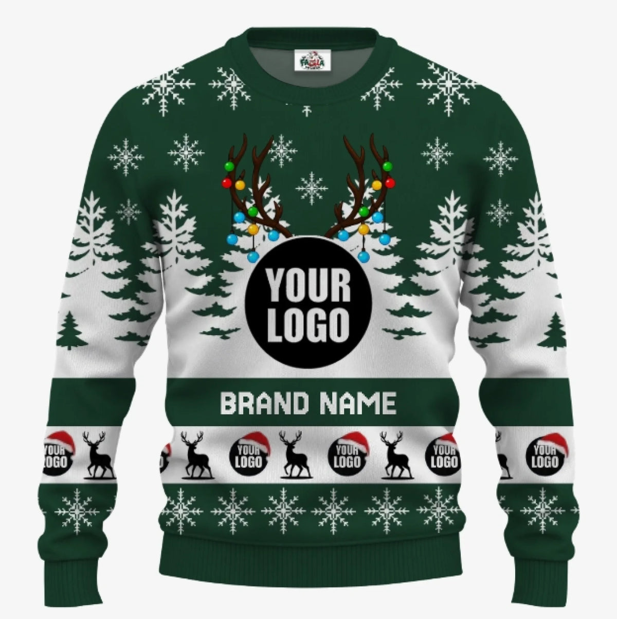 Custom Logo Brand Name Ugly Christmas Sweater | Personalized Company Christmas Sweater For Men And Women - 2