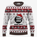 Custom Your Logo Ugly Christmas Sweater With Any Colors | Custom Brand Name And Text - 6