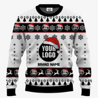 Custom Your Logo Ugly Christmas Sweater With Any Colors | Custom Brand Name And Text - 1
