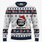 Custom Your Logo Ugly Christmas Sweater With Any Colors | Custom Brand Name And Text - 2
