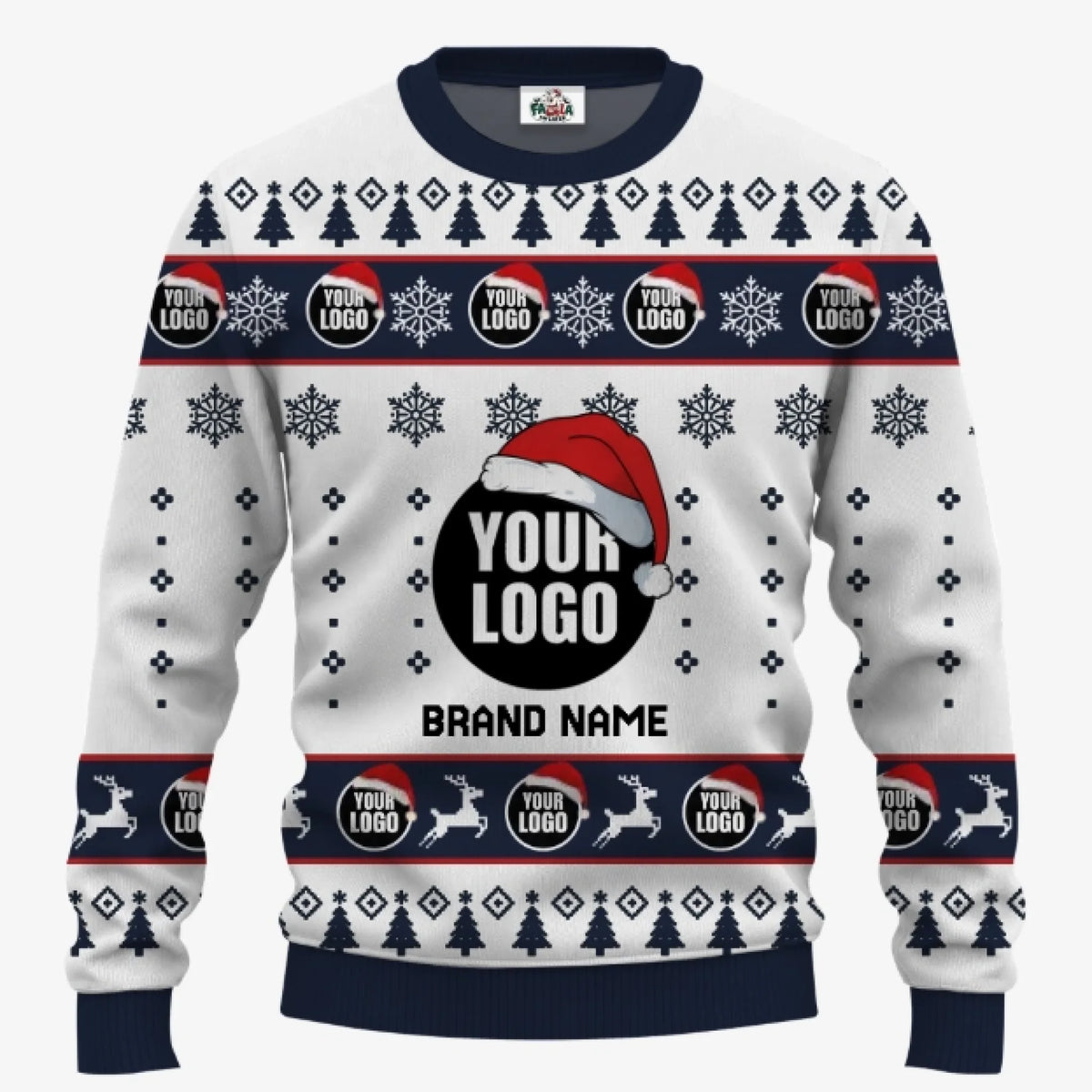 Custom Your Logo Ugly Christmas Sweater With Any Colors | Custom Brand Name And Text - 2