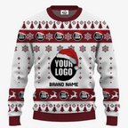Custom Your Logo Ugly Christmas Sweater With Any Colors | Custom Brand Name And Text - 5